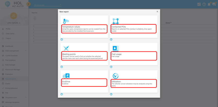 Report types Report types