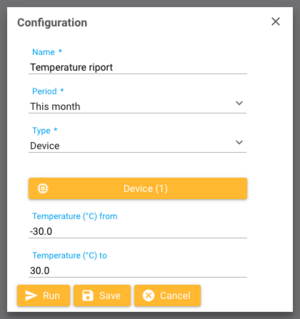 Riport setup Riport setup