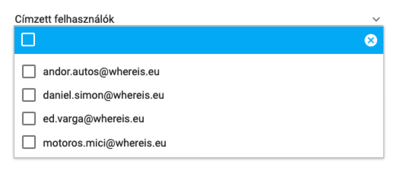 Címzett felhasználó kiválasztása Címzett felhasználó kiválasztása