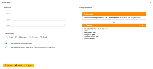 Egyedi szabálysablon kitöltő felület Egyedi szabálysablon kitöltő felület