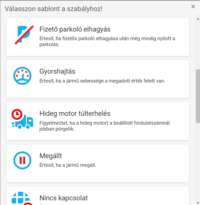 Szabálysablon kiválasztása Szabálysablon kiválasztása