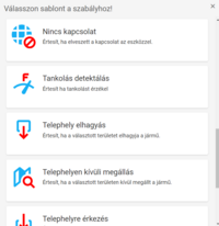 Szabálysablon kiválasztása Szabálysablon kiválasztása