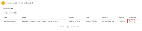 Lekérdezés megjelenítése, letöltése Lekérdezés megjelenítése, letöltése