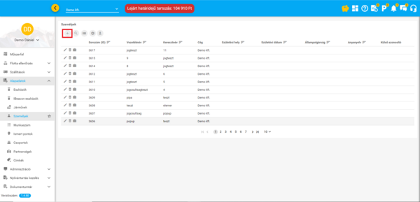 Új személy létrehozása gomb Új személy létrehozása gomb