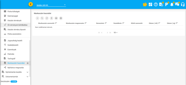 Munkaszám használat
