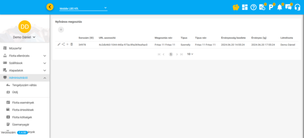 Nyilvános megosztás