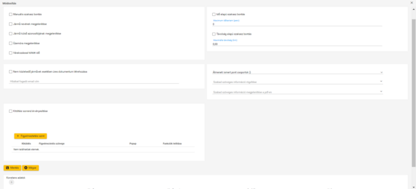 Haladó beállítások Haladó beállítások