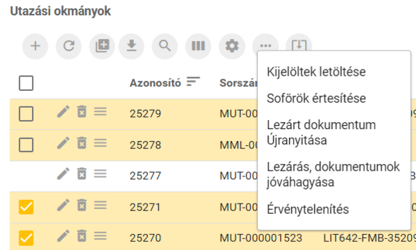 Csoportos műveletek