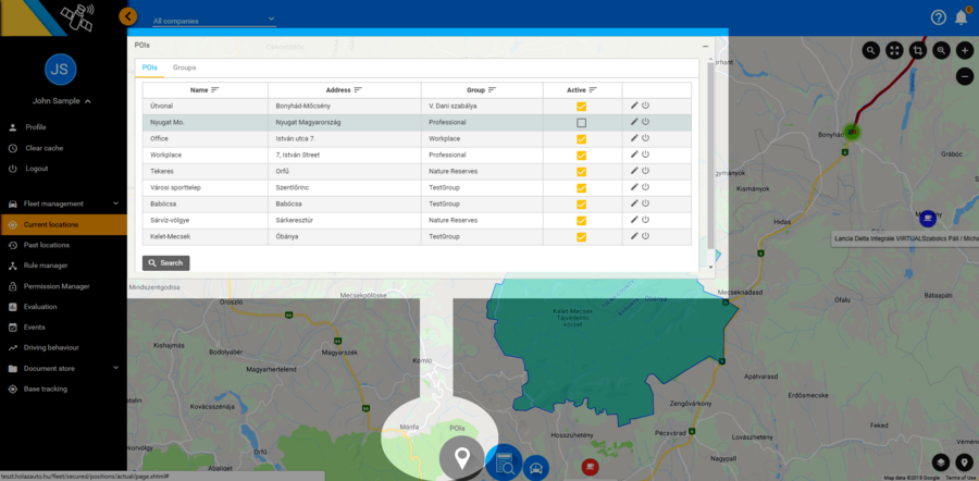 POI menu dock icon POI menu dock icon