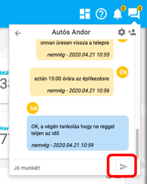 Üzenet küldése Üzenet küldése