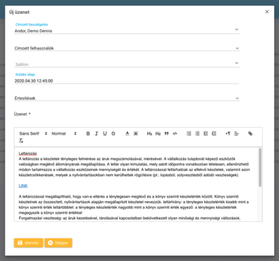 Üzenetküldés asztali alkalmazásból Üzenetküldés asztali alkalmazásból