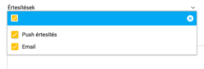 Értesítés típusának kiválasztása Értesítés típusának kiválasztása